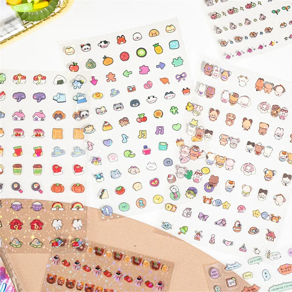 Snacks Summer Cute Theme Glitter Stickers Decorative Stickers for Scrapbooking DIY Cell Phone Case Decoration Collage Materials