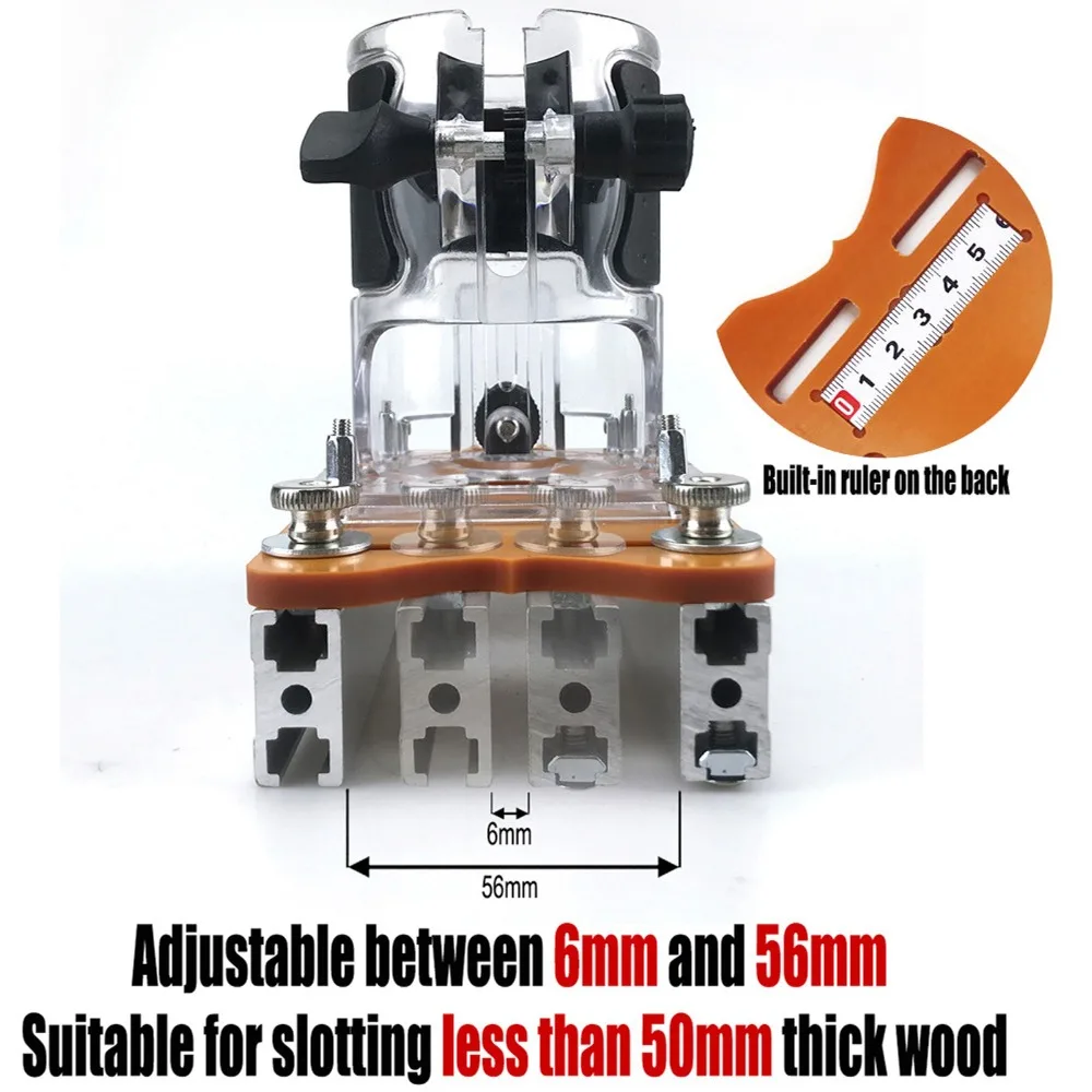 2 in 1 Wood Trimmer Router Base Aluminum Alloy Precision Positioning Router Slotting Bracket Adjustable Slot Guide