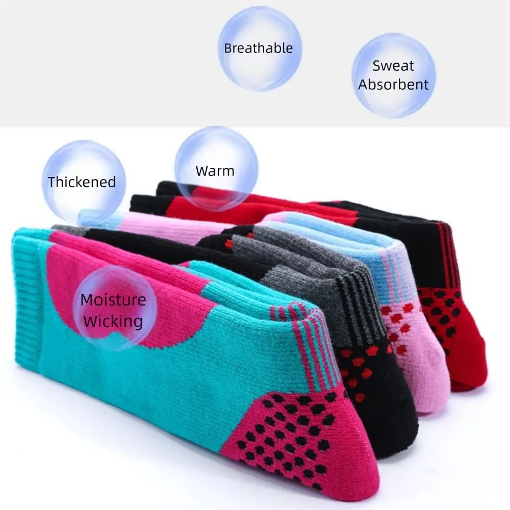 جوارب تزلج قطنية حرارية للأطفال تمتص العرق شتاء دافئ سميك دافئ جوارب رياضية قابلة للتنفس ومضادة للرائحة #3