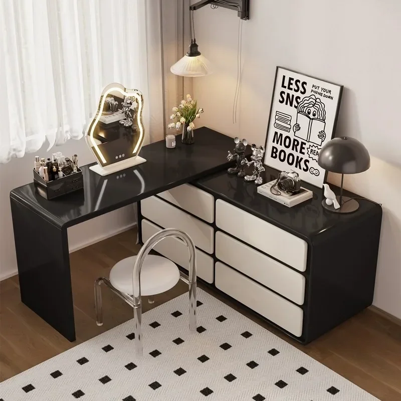 

Modern Dresser for Bedroom Corner Makeup Vanity Table With TV Cabinet Retractable Dressing Table Laptop Writing Desk Furniture