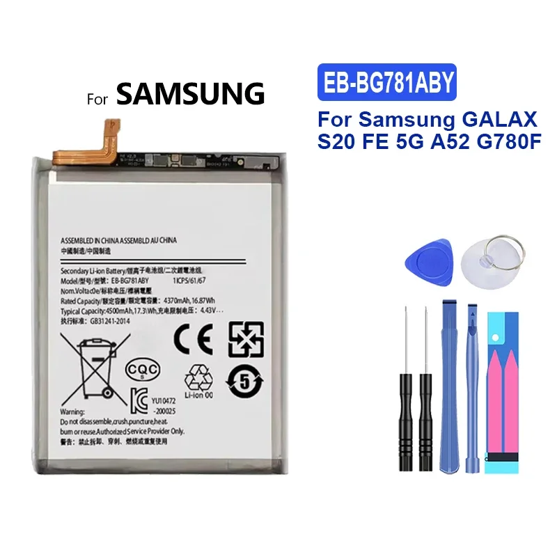 

Портативный аккумулятор 4500 мАч EB-BG781ABY для Samsung GALAXY S20 FE 5G A52 G780F, сменные аккумуляторы для мобильных телефонов