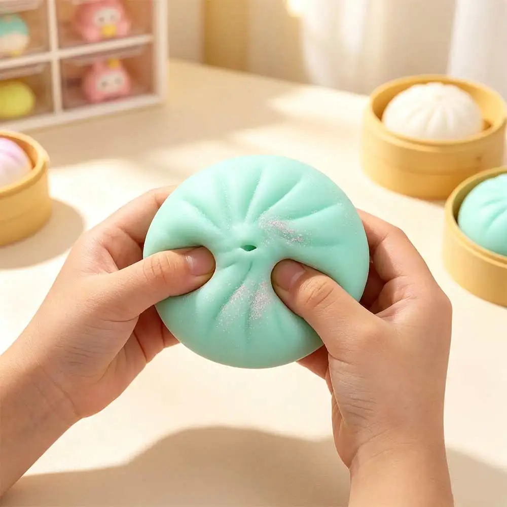 Prank Soft Cute Mini Dumplings Squishy Food Shape With Steamer Squishy Crystal Bun Squeezable Pinch Fidget Sensory