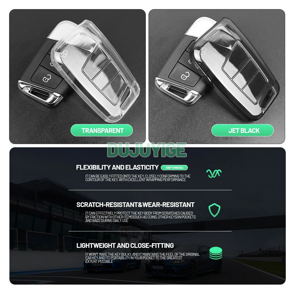 Clear TPU Car Key Case For VW Passat Polo Tiguan Jetta Touran UP e-Up Key Fob Cover Protector Shell Auto Accessories