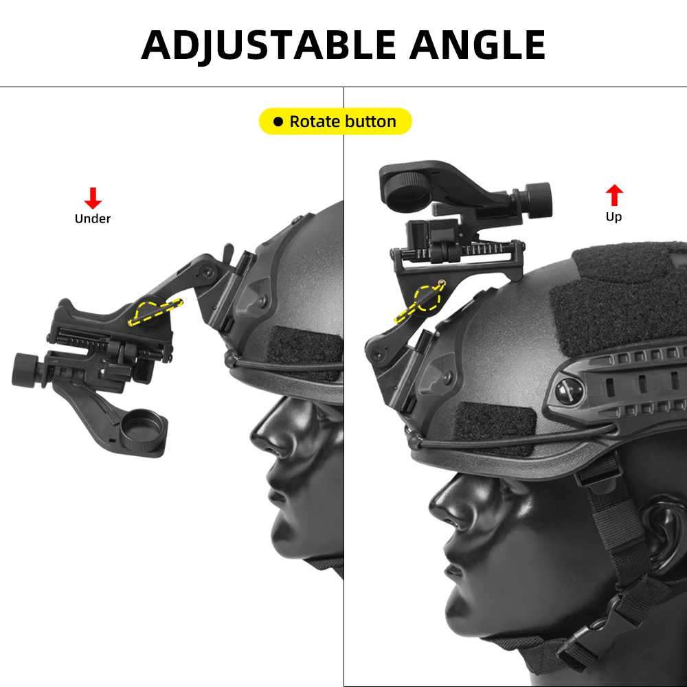 BOOIU Tactical Helmet Night Vision Goggles Mount Holder Upgraded Version NVG PVS14 Outdoor Sport Helmet Movable Mount Bracket