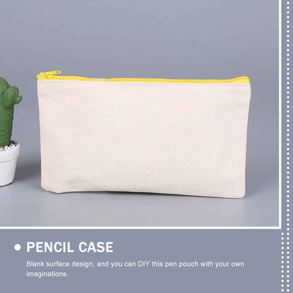 6 قطعة لتقوم بها بنفسك حقيبة أقلام قماش فارغة حقيبة أقلام رصاص صنعة بديعة السلس سستة المحمولة منظم قرطاسية للطلاب