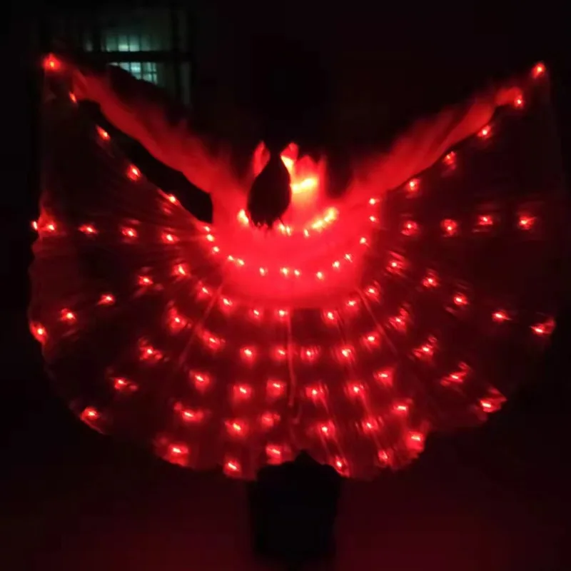 LED Wings Circus Luminous Light Belly Dance Kids Child Butterfly Isis Wing Belly Dance Party Halloween Tron Led Cape Show