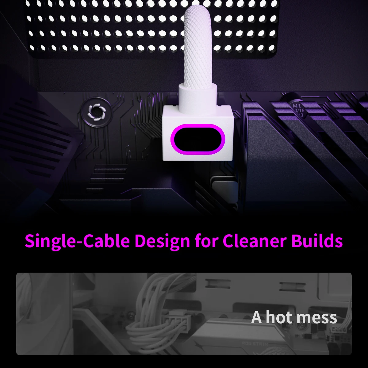 AIJS CPU8 PIN Computer Power Extension Cable With ARGB Aura Sync, 90 Degree Elbow Power Cord One-Wire Connection Cable 30cm