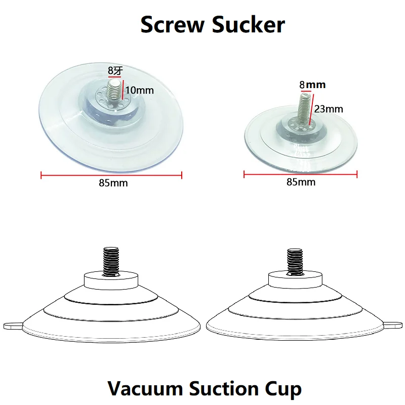 5PCS Suction Cup with Screw Sucker 85mm Thickening Vacuum Suction Pad Large Suction Force for Catstand