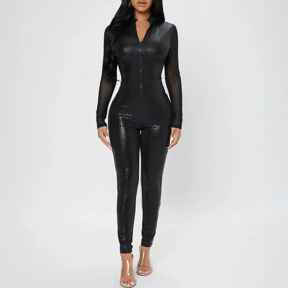 

Осенние комбинезоны Mia Muse Select, 2024, женские шикарные модные однотонные брюки с длинными рукавами и v-образным вырезом, облегающие тонкие комплекты
