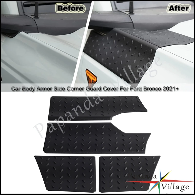 

For Ford Bronco Car Accessories Body Armor Side Corner Guard Protector Plastic Outer Cowling Cover 2021 2022 2023 2 / 4 Doors
