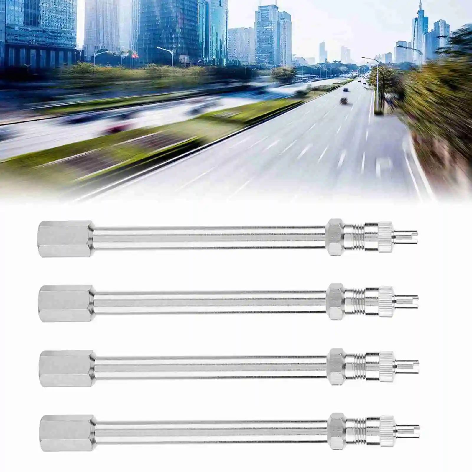 100mm Chrome Tyre Valve Extension Rod Wheel Adapter Car Truck Lorry Chrome Tyre Valve Extension Car Tyre Valve Extension