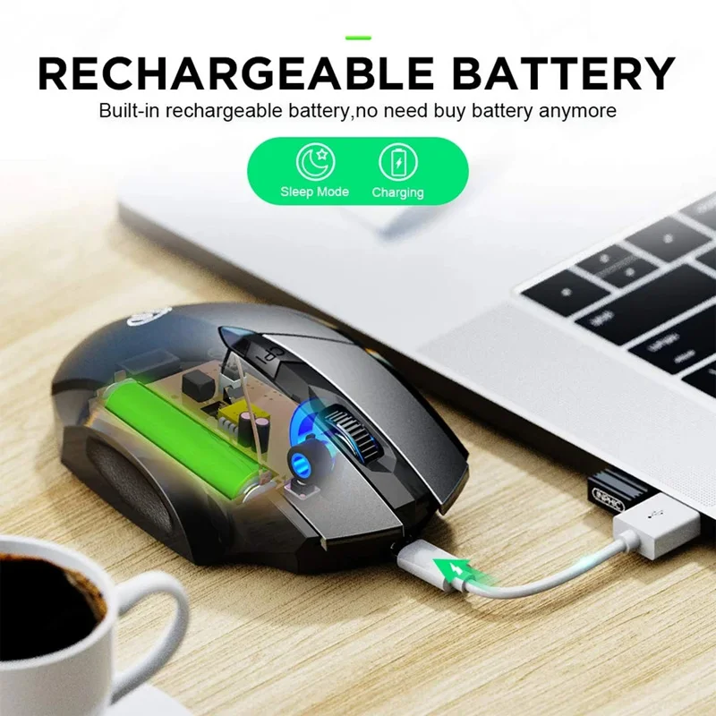 Inphic Rechargeable Wireless Mouse Ergonomic Bluetooth 5.0 2.4G Mice Office Mute Mouse For MacBook Tablet Laptops Computer PC