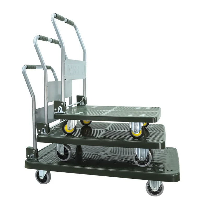 

Folding hand carts for carrying goods, household flatbed trucks, plastic protective hand carts, four-wheel small push tool carts