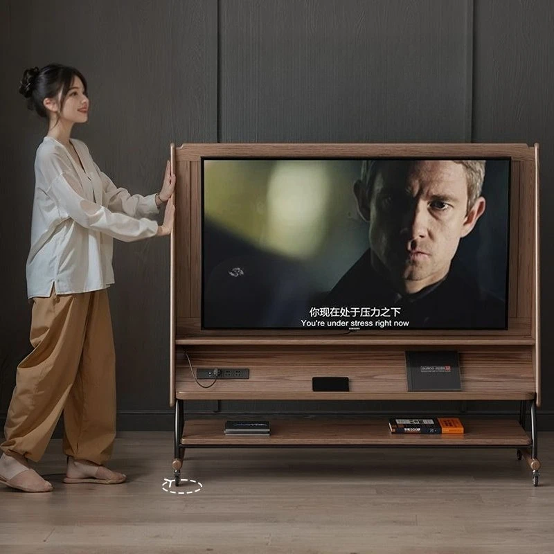 

Movable TV Cabinet Living Room Household Small Apartment Modern Simple Floor Storage TV Stand