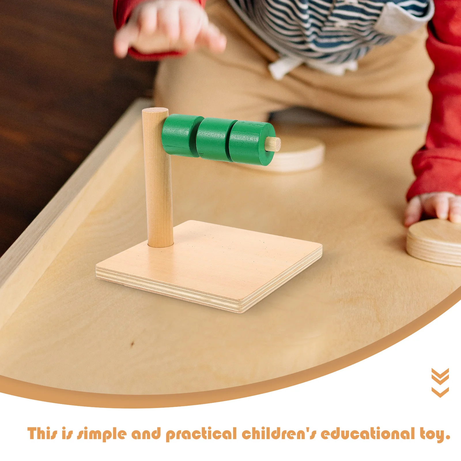 أقراص مونتيسوري على لعبة أفقية تراص حلقات سحب لعبة خشبية تعليمية آمنة للأطفال اللعب الحسي الوالدين والطفل
