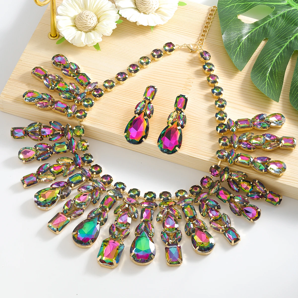 Best Lady 3 Pcs/set Luxury Blingbling Rhinestone Vintage Jewelry Set - The Perfect Nightclub Party Jewelry