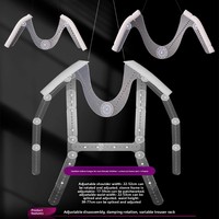 Invisible Clothing Hanger Adjustable Shoulder Width Display Stand Transparent Shoot Prop Collar Support for Garment Photography