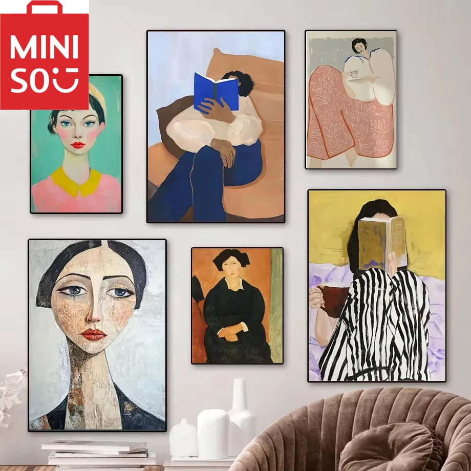 

MINISO картина маслом по номерам фигурки осенний закат пейзаж украшение дома живопись стены спальня декор комнаты подарок рамки