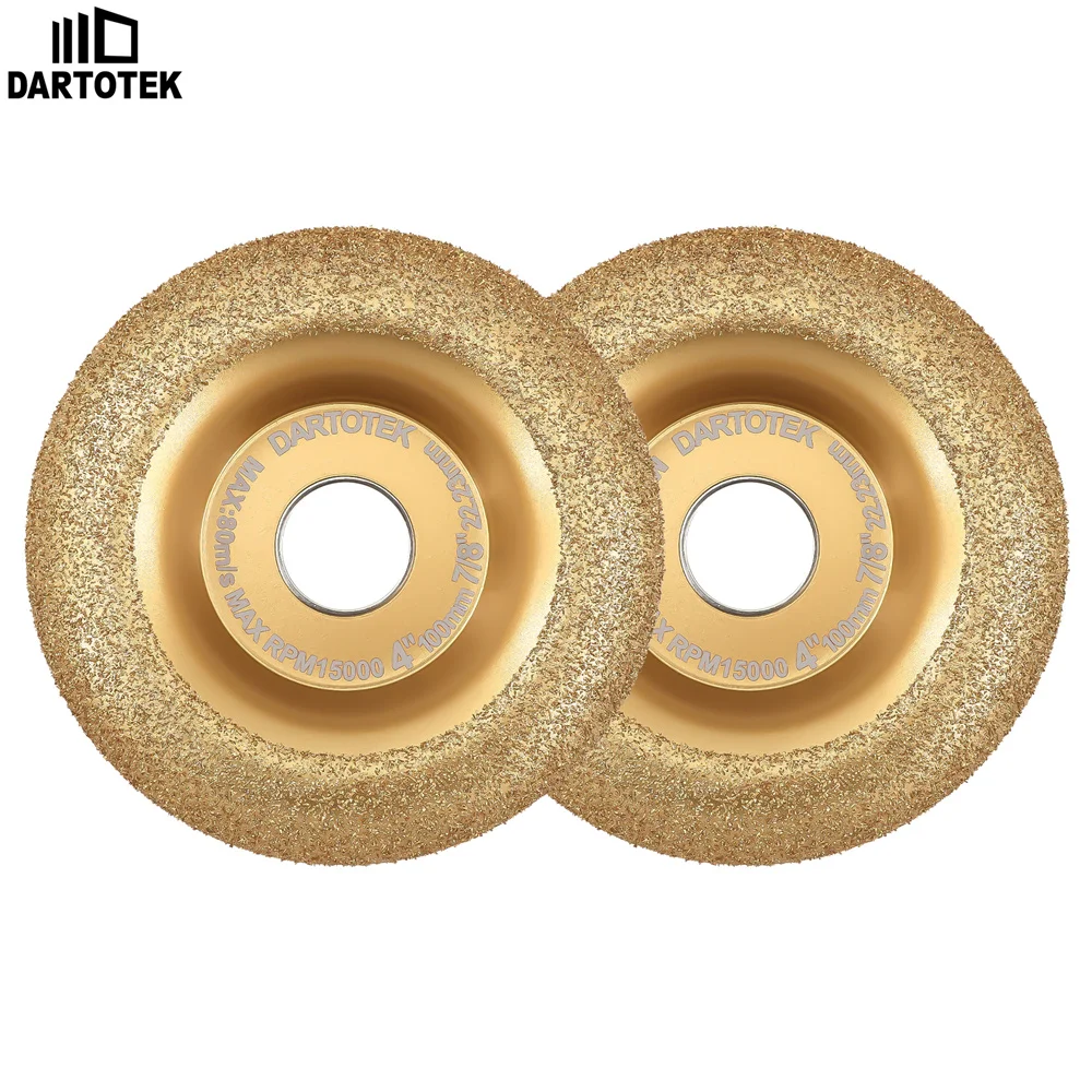 

DARTOTEK 1/2Pcs Dia100mm Hard Alloy Grinding Cup Wheel 4Inch Vacuum Brazed Sanding Disc For Grinding Carving Polishing Wood