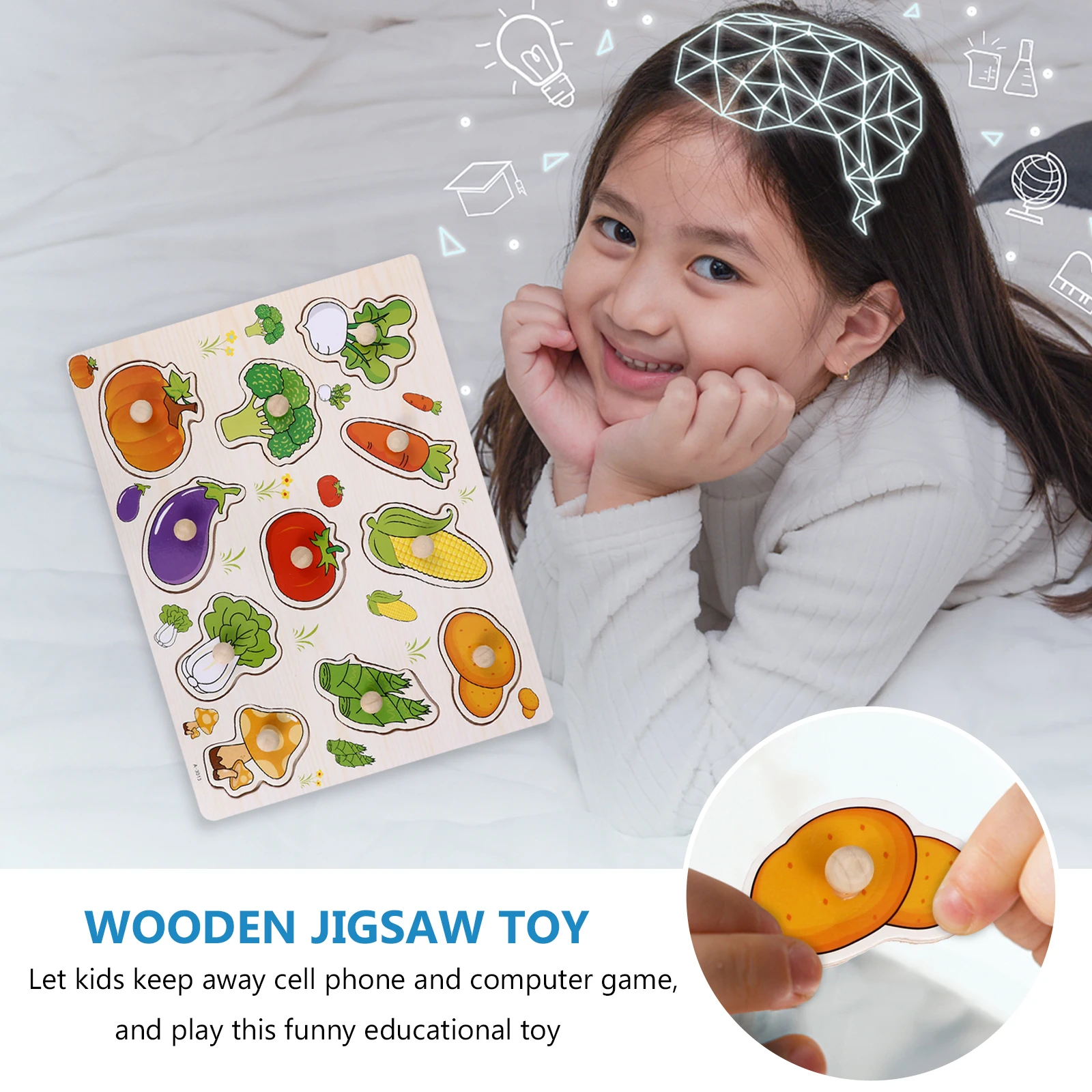 

1 set 1 Set Wooden Vegetable Jigsaw Puzzle For Kids Early Learning Educational Plaything Child Wood Game Kids Jigsaw