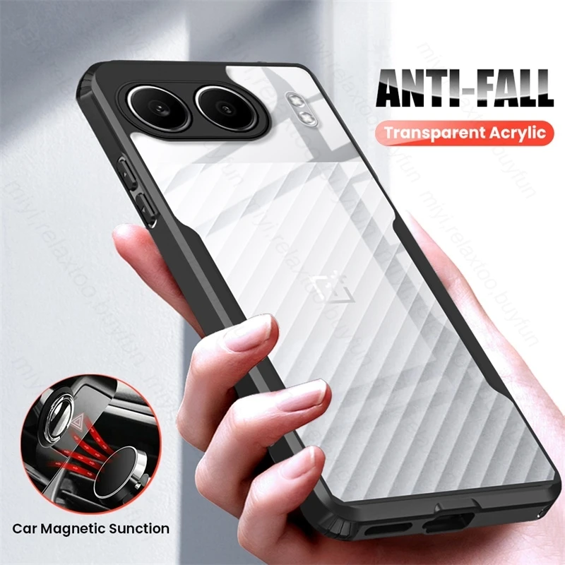 Clear Acrylic Back Cover For OnePlus Nord 4 5G Case TPU Soft Shockproof Bumper Coque One Plus Nord4 1+Nord 4 2024 CPH2663 6.74\