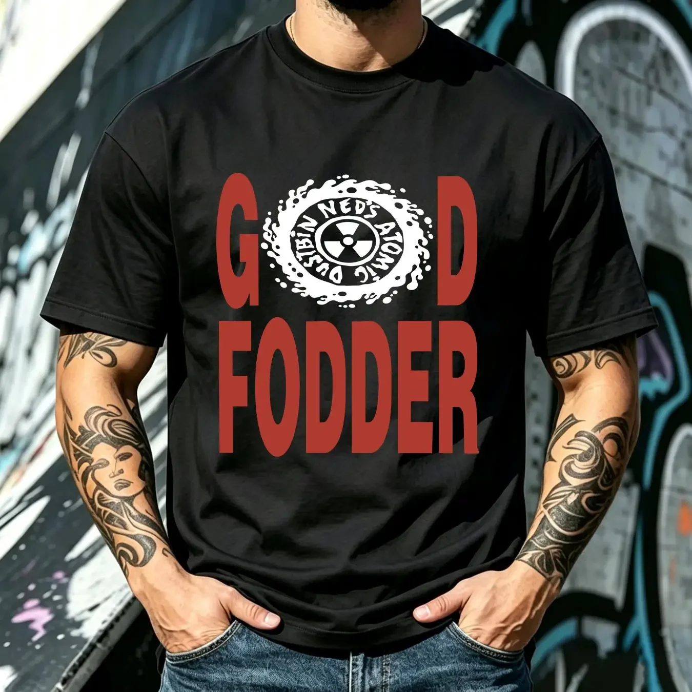 washed T Shirt Rare Vintage 90s Ned's Atomic Dustbin God Fodder English Alternative Rock Band long or short sleeves vintage