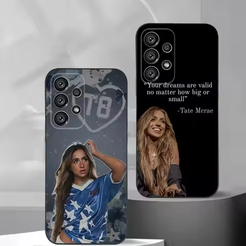 Singer 18 Tate M-McRae Phone Case For Samsung S25,S24,S21,S22,S23,S30,Ultra,S20,Plus,Fe,Lite,Note,10,9,5G Black Cover