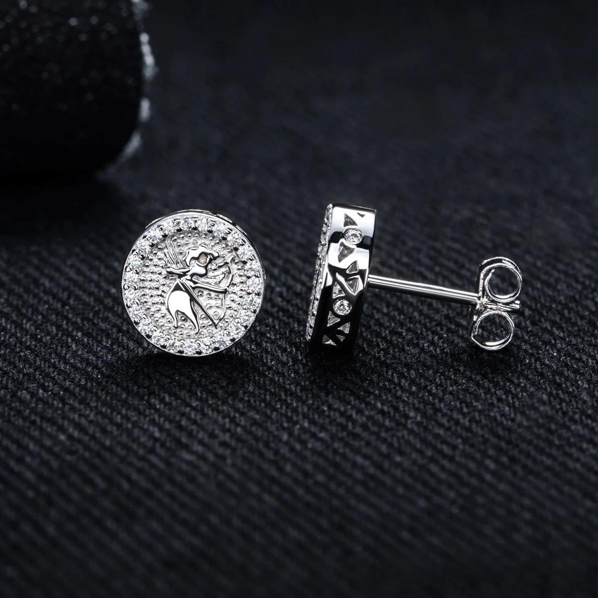 MossanRappr D Color Moissanite Stud Earrings for Women 14K Gold Plated Sparkling Wedding Jewelry Iced Out Hip Hop Men Gifts