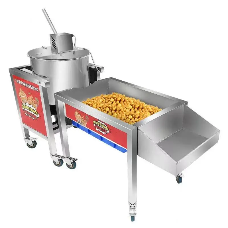 %e FOR Full Automatic Stainless Steel Caramel Sweet Popcorn Machine Commercial Snack Pop Kettle Corn Production Line 5KG Gas&