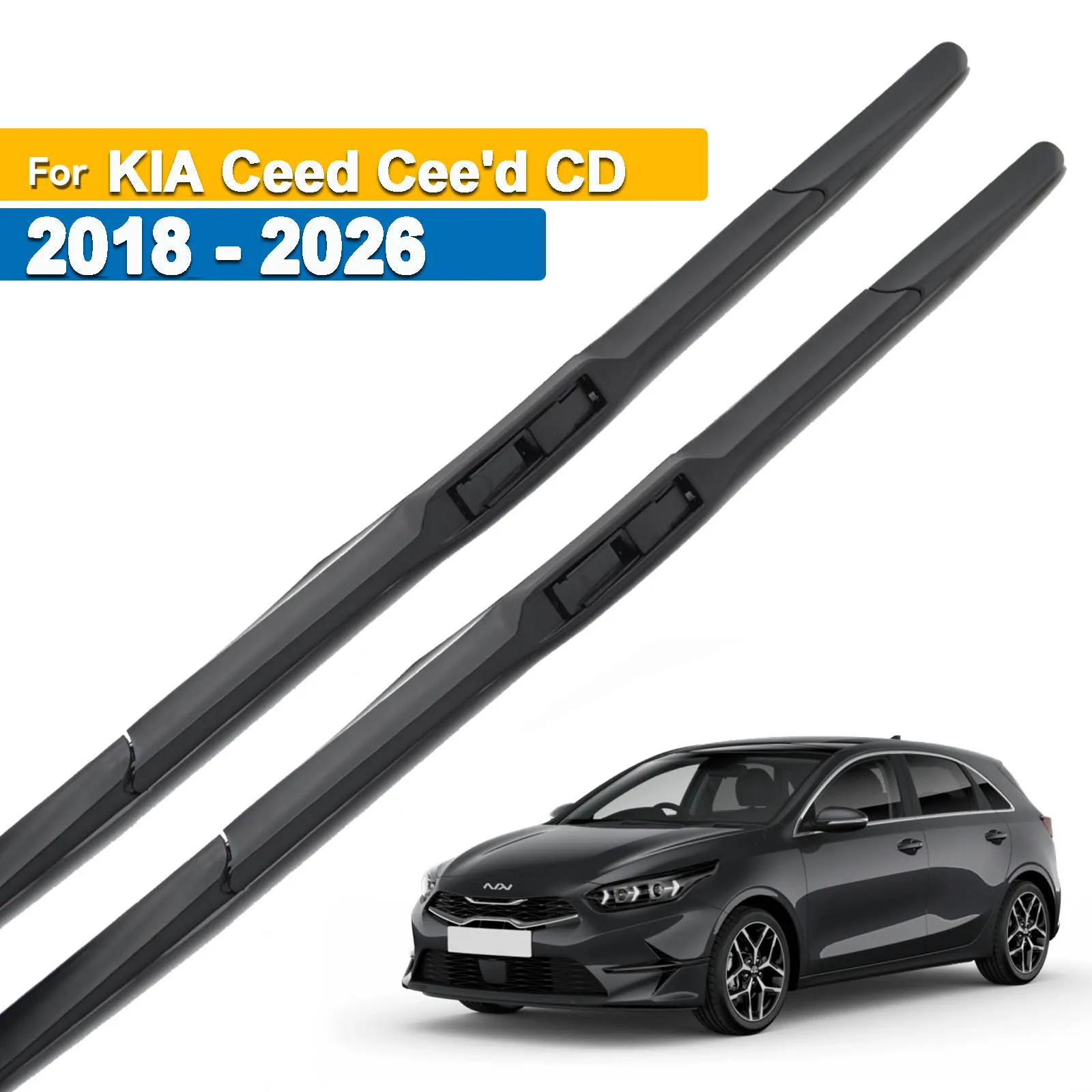 

Erick's Wiper LHD Front Hybrid Wiper Blades For KIA Ceed Cee'd CD 2018 - 2026 Windshield Windscreen Window Rain Brushes 26"+14"