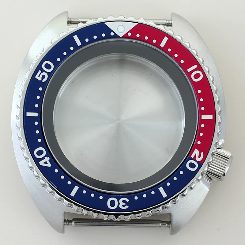 45mm NH35 Waterproof Watch Case Sapphire Glass For Modified Turtle Abalone NH35 NH36 NH38 4R36 Movement All black Chapter Ring