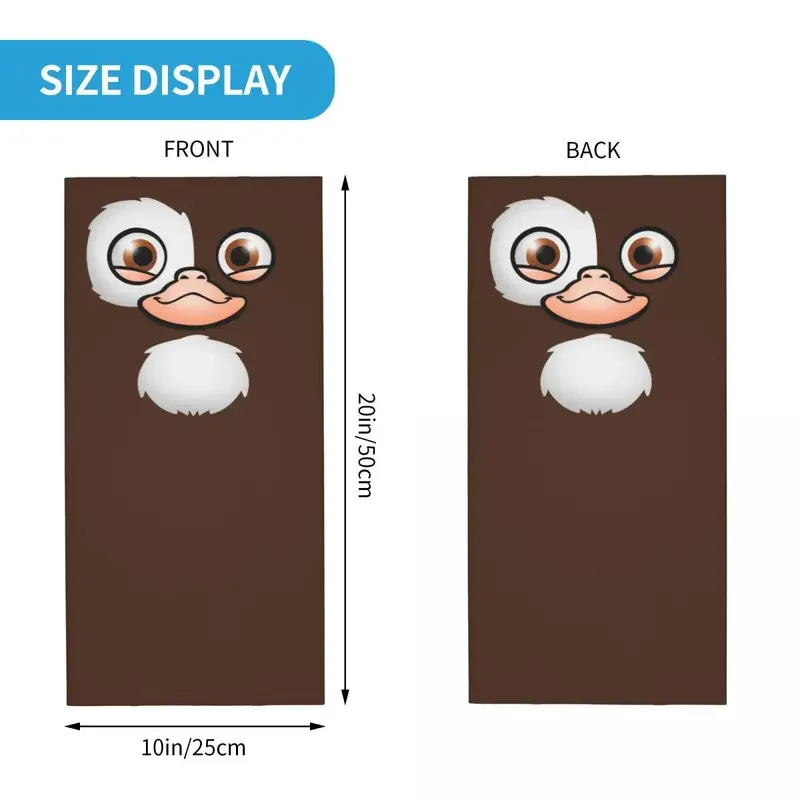 Gizmo gremlins fole pescoço para homens e mulheres, cachecol bonito com proteção uv, monstro sci filme, bandana para caminhadas, inverno