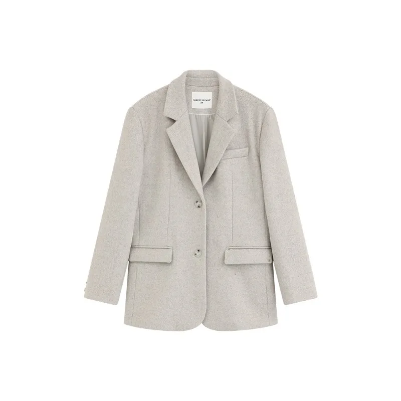 Elegante blazer di lana da donna cappotto casual ampio giacca invernale chic con risvolto vintage per ufficio autunnale o look streetwear elegante