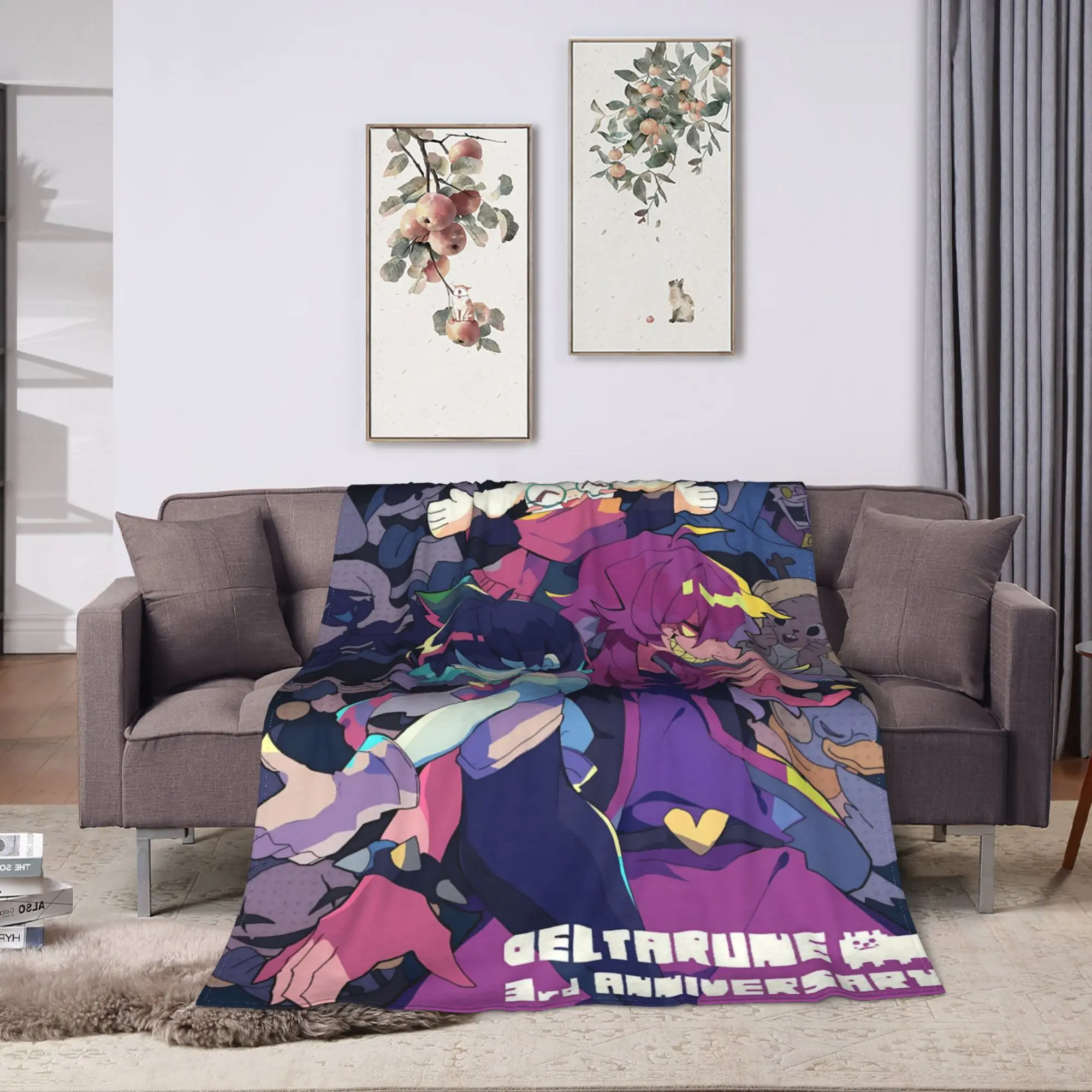 Deltarune Game Flannel Blanket  Super Soft Throw Blanket for Living Room Picnic Street Trend Bedspread Sofa Bed Cover