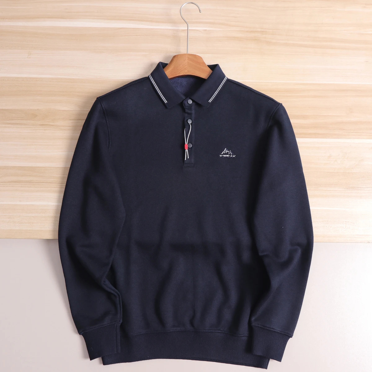 Thickened Non-Lint Knitted Long Sleeve  Shirt Men's Casual Warm Heat Preservation Autumn Winter Business Casual Turn-down...