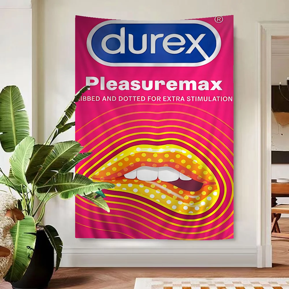 Sexy Condom Brand D-Durex Cartoon Tapestry Art Science Fiction Room Home Decor Wall Hanging Home Decor