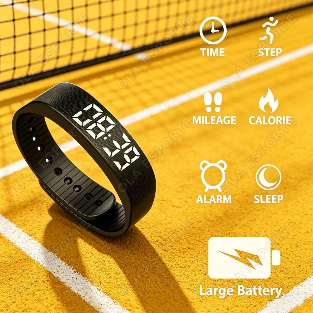 

Outdoor Smartwatch Sports Bracelet Vibration Alarm Clock Reminder Sleep Monitoring 24 Hours Pedometer Rechargeable Bracelet HW12