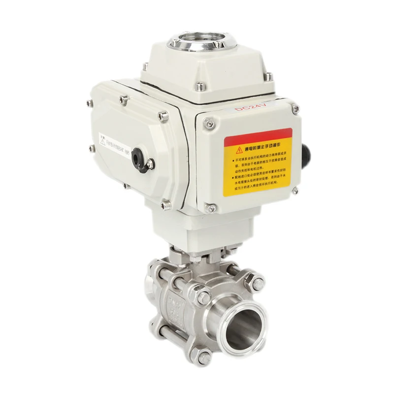 Электромагнитный клапан DN40 Stainless Steel Tri Clamp Ferrule 1.6mpa 304 Material Motorized Electric Three-Piece Ball Valve for Industrial Use Вода и пар — деталь 4
