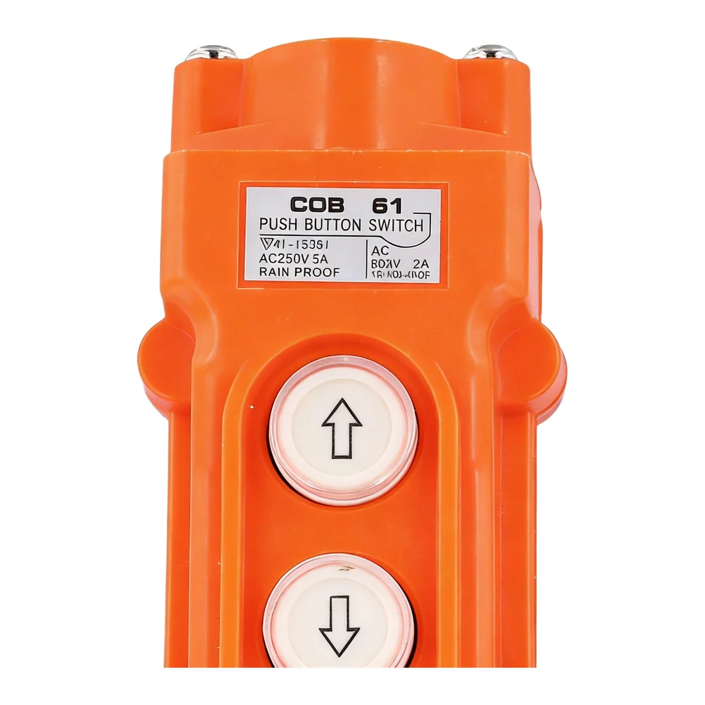 2 Way Control Crane Push Button Switch Weather Resistant COB61 Pendant Switch for Crane and Hoist Applications