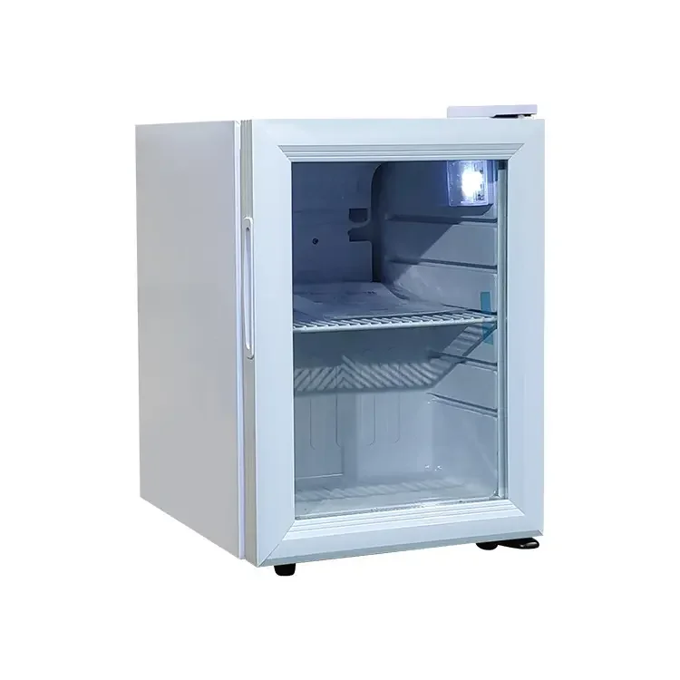 Freestanding Cooler Under Counter Reversible Clear Front Glass Door Quiet Beverage Fridge with Glass Door