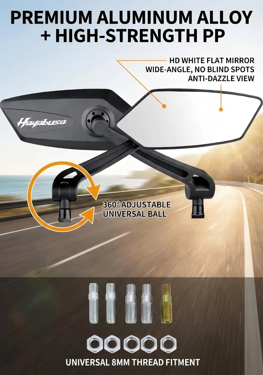 

Motorcycle Rear view Mirrors For SUZUKI HAYABUSA GSXR1300 GSX1300R GSXR-1300 Adjustable Rear view Side Mirrors Accessories