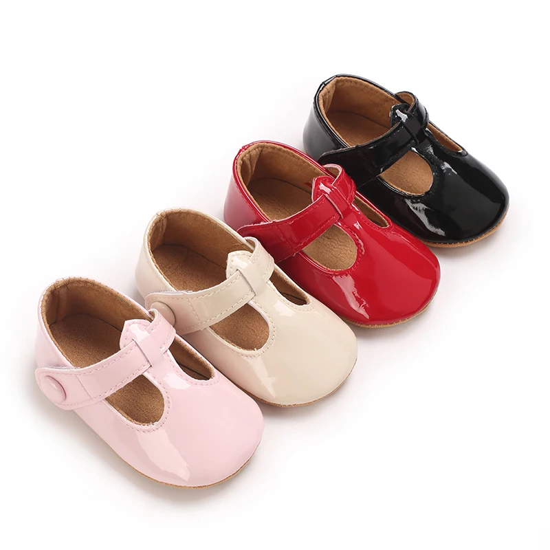 

Baby Girl Mary Jane Flat Shoelaces Bow Princess Party Dress Baby Crib Shoes Anti Slip Soft Rubber Sole Suitable For Children's