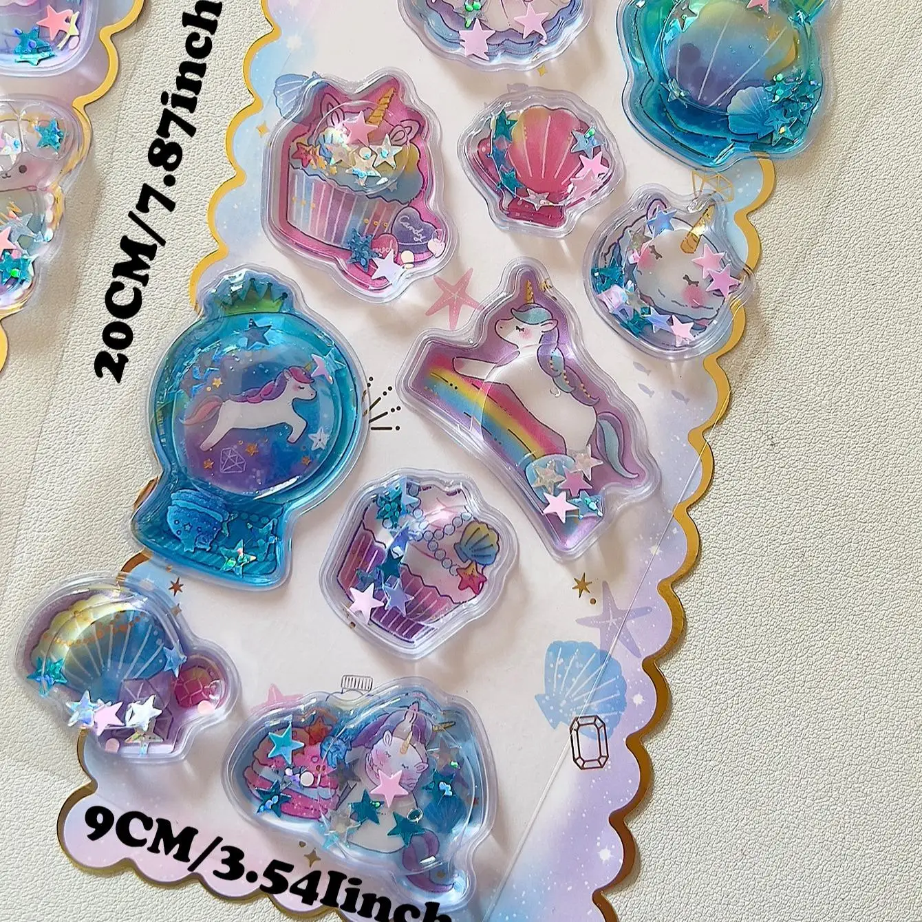 1pc 3D Water Sticker, Gold Foil Dinosaur Cartoon, Decorative Hand Account Diary, DIY Exchange Stickers, Fun and Creative Design