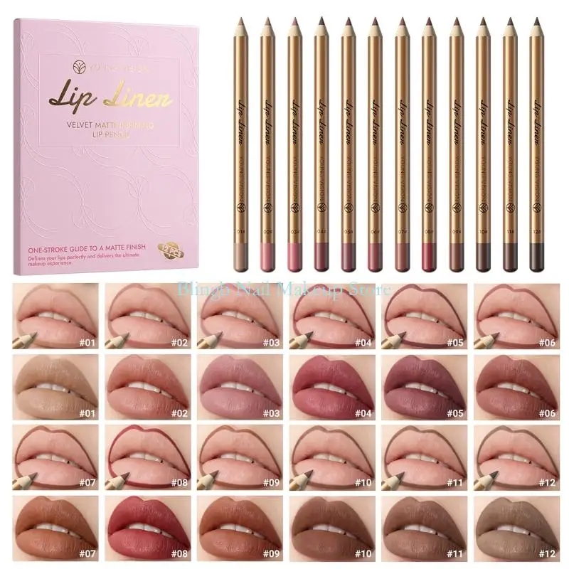 28TA Matte Wooden Lip Liner Pencil For Smooth Precise Application And Long Wear