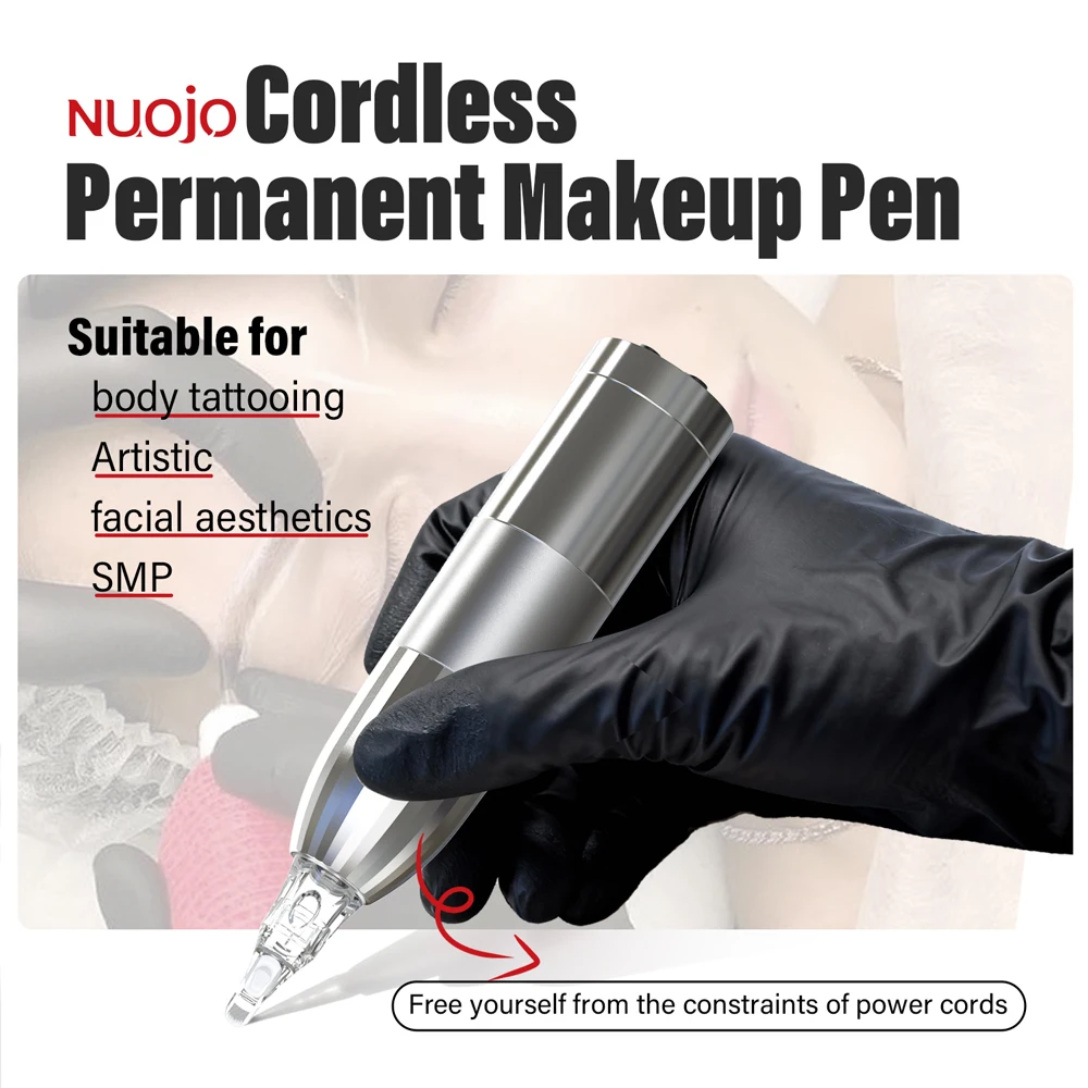 Professional Wireless Tattoo Pen Machine - 1800mAh Long-Lasting Battery, for SMP, Eyebrows, Lips & Body Permanent Makeup