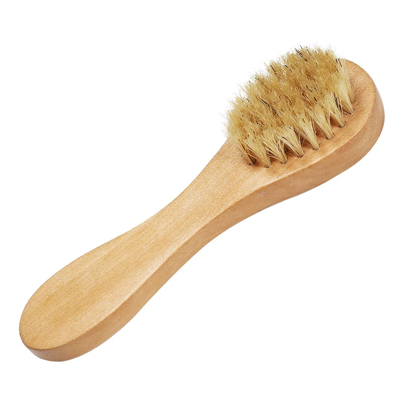 1 Pc Natuurlijke Gezicht Borstel Haren Exfoliërende Gezicht Borstels Houten Vrouw Man Huidverzorging Droog Lichaam Borstel Massager Scrubber Gereedschap