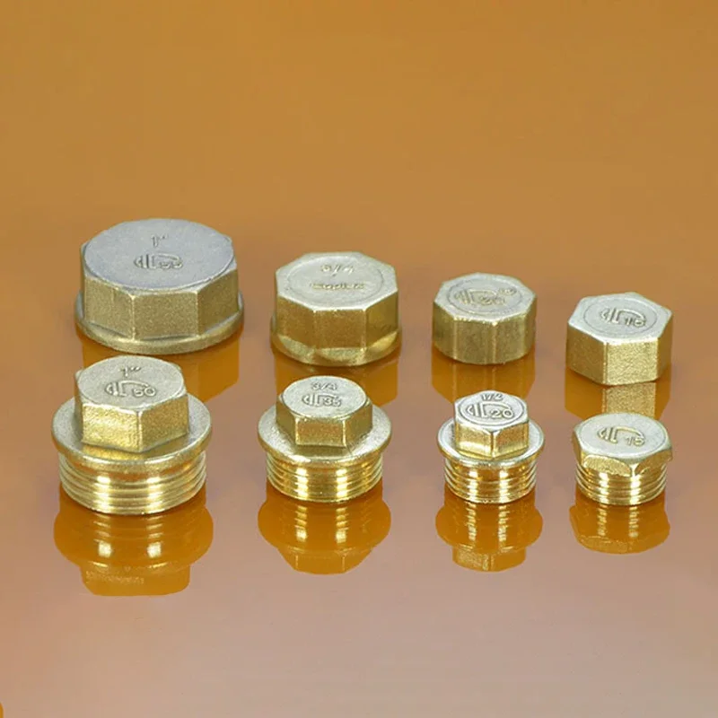 

Female/Male Thread Brass Pipe Hex Head Brass Stopper/End Cap/Plug Plumbing Fitting Connector Faucet Adapter 3/4" 1" 1.2" 1.5" 2"
