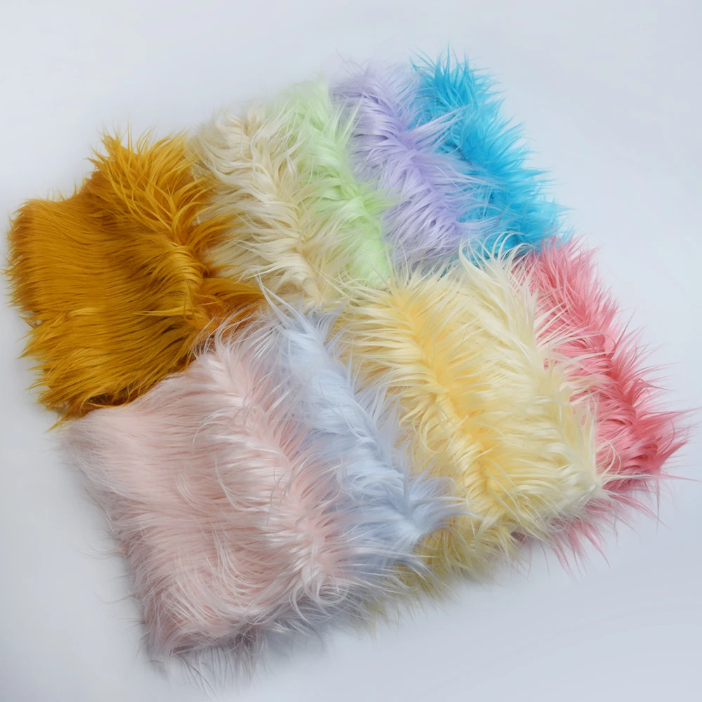 8cm long plush synthetic fur fabric, 100% polyester solid color plush fabric, DIY sewing doll hair role-playing handmade crafts