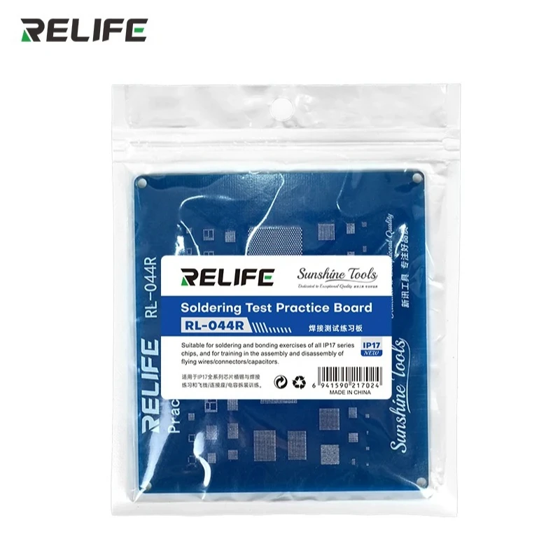 

Плата для практики пайки RELIFE RL-044R для ремонта IPhone, тренировочный комплект с чипом BGA и разъемом, поддержка полной серии IP17