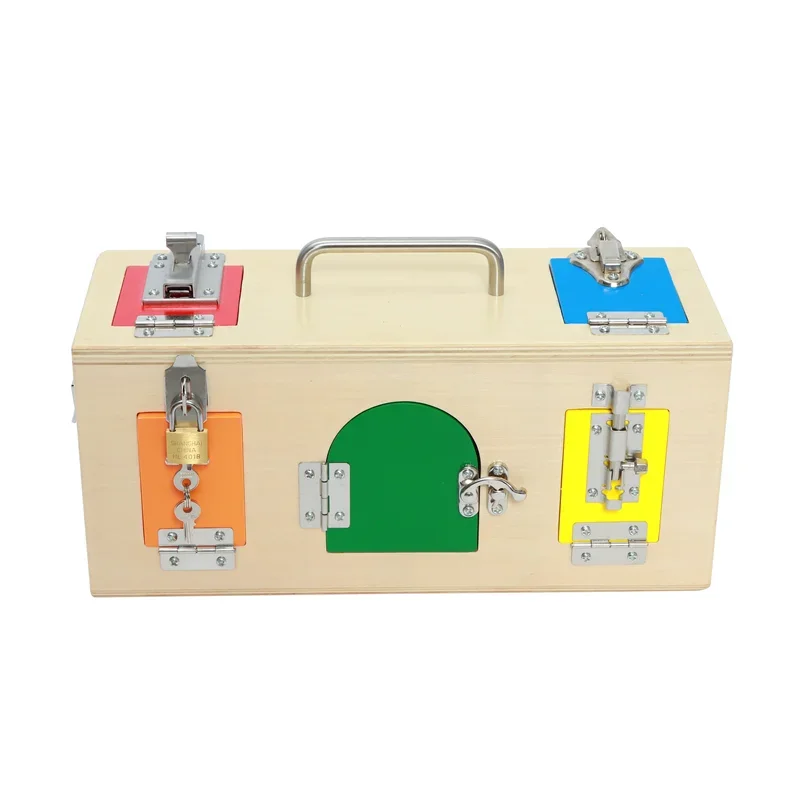 Montessori Educational Toys for Toddler Kids Locks Box Busy Board Game Fine Motor Skill Exercises Basic Life Skill Practice